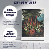 Exotic Stapelia Succulent Red Flower Botanical Engraving Canvas Wall Art Print Decor Picture Ready to Hang