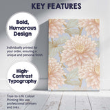 Pastel Dahlia Bloom Floral Repeat Pattern Light Blue Background Canvas Wall Art Print Decor Picture Ready to Hang