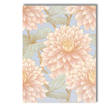 Pastel Dahlia Bloom Floral Repeat Pattern Light Blue Background Canvas Wall Art Print Decor Picture Ready to Hang
