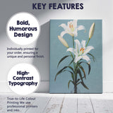 Elegant White Lily Floral Still Life In Glass Vase Canvas Wall Art Print Decor Picture Ready to Hang