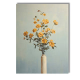 Contemporary Yellow Blossom Bouquet Minimalist Vase Floral Painting Canvas Wall Art Print Decor Picture Ready to Hang