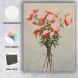 Soft Blush Carnation Bouquet in Glass Vase Elegant Floral Still Life Canvas Wall Art Print Decor Picture Ready to Hang