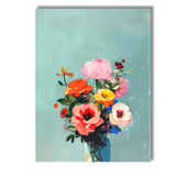 Vibrant Wildflower Bouquet in Blue Glass Vase Expressive Floral Painting Canvas Wall Art Print Decor Picture Ready to Hang