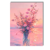 Dreamy Pink Wildflower Arrangement Impressionist Floral Vase Canvas Wall Art Print Decor Picture Ready to Hang