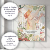 Art Nouveau Botanical Bird and Floral Collage Romantic Decorative Canvas Wall Art Print Decor Picture Ready to Hang