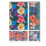 Art Deco Garden Bloom Pattern Vibrant Floral Decorative Illustration Canvas Wall Art Print Decor Picture Ready to Hang