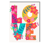 Colourful Floral Typography Love Lettering Design Canvas Wall Art Print Decor Picture Ready to Hang