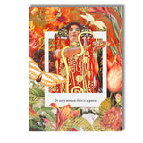 Art Nouveau Floral Woman and Golden Serpent Collage Canvas Wall Art Print Decor Picture Ready to Hang