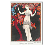Art Deco Elegant Lady Beneath Rose Tree Fashion Illustration Canvas Wall Art Print Decor Picture Ready to Hang