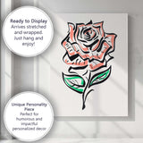 Abstract Blush Pink Rose Floral Line Art Botanical Illustration Canvas Wall Art Print Decor Picture Ready to Hang