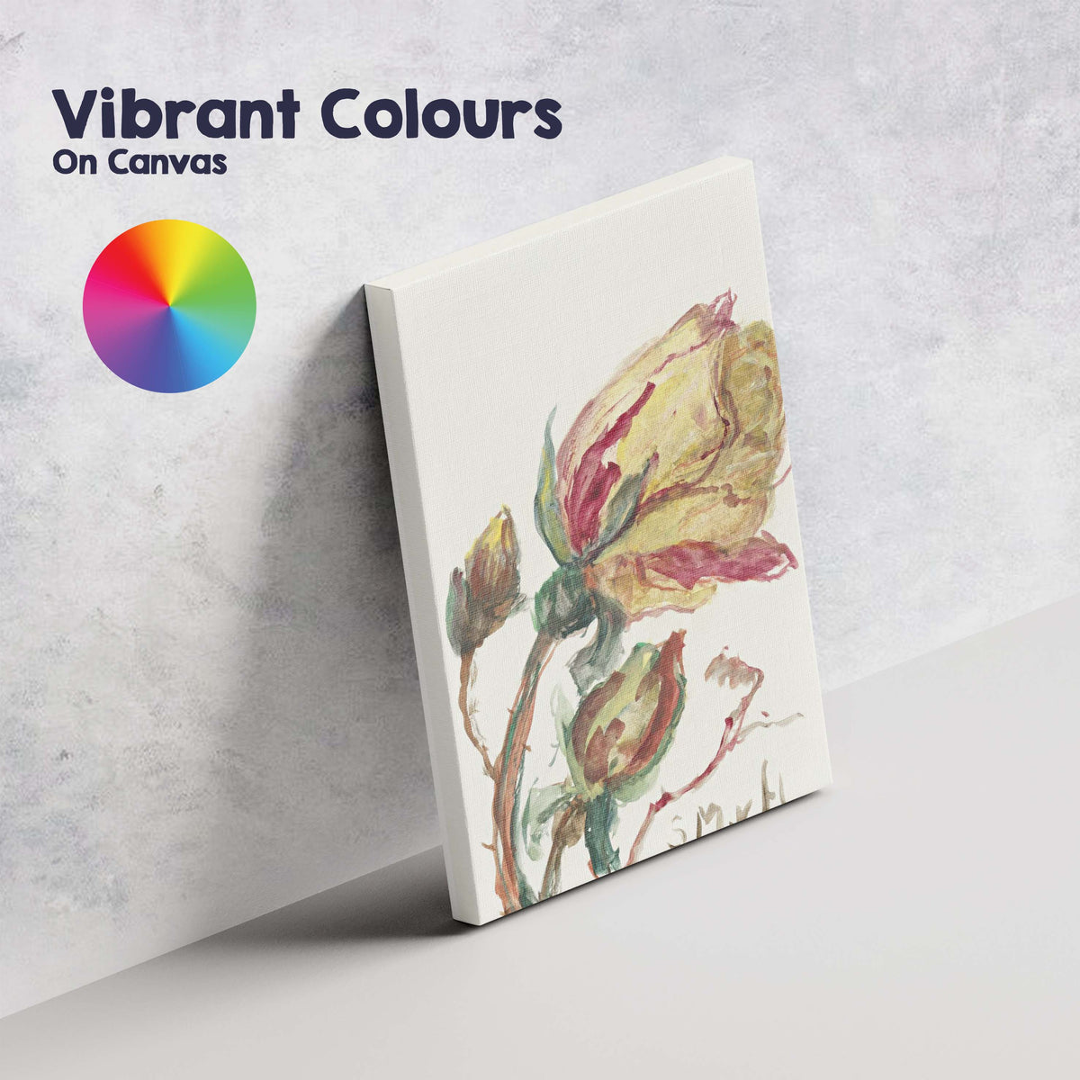 Expressive Watercolour Flower Bud Botanical Painting Canvas Wall Art Print Decor Picture Ready to Hang
