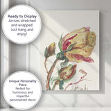 Expressive Watercolour Flower Bud Botanical Painting Canvas Wall Art Print Decor Picture Ready to Hang