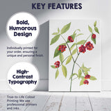 Red Orange Spindle Berry Botanical Watercolour Illustration Canvas Wall Art Print Decor Picture Ready to Hang