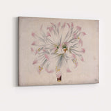 Soft Pink White Amaryllis Botanical Flower Antique Illustration Canvas Wall Art Print Decor Picture Ready to Hang