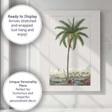 Antique Date Palm Desert Landscape Botanical Illustration Canvas Wall Art Print Decor Picture Ready to Hang