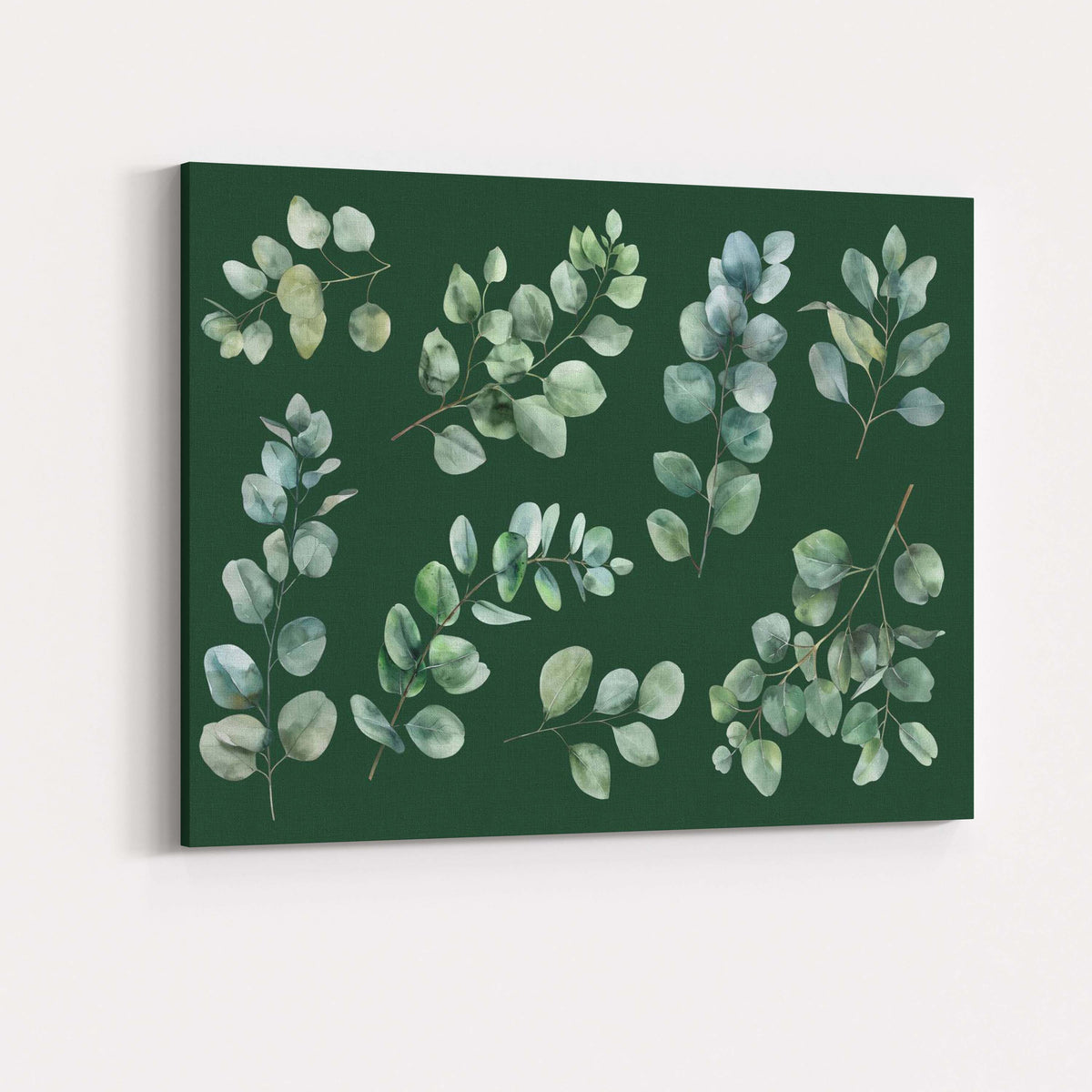 Sage Green Eucalyptus Foliage Botanical Watercolour Branches Canvas Wall Art Print Decor Picture Ready to Hang