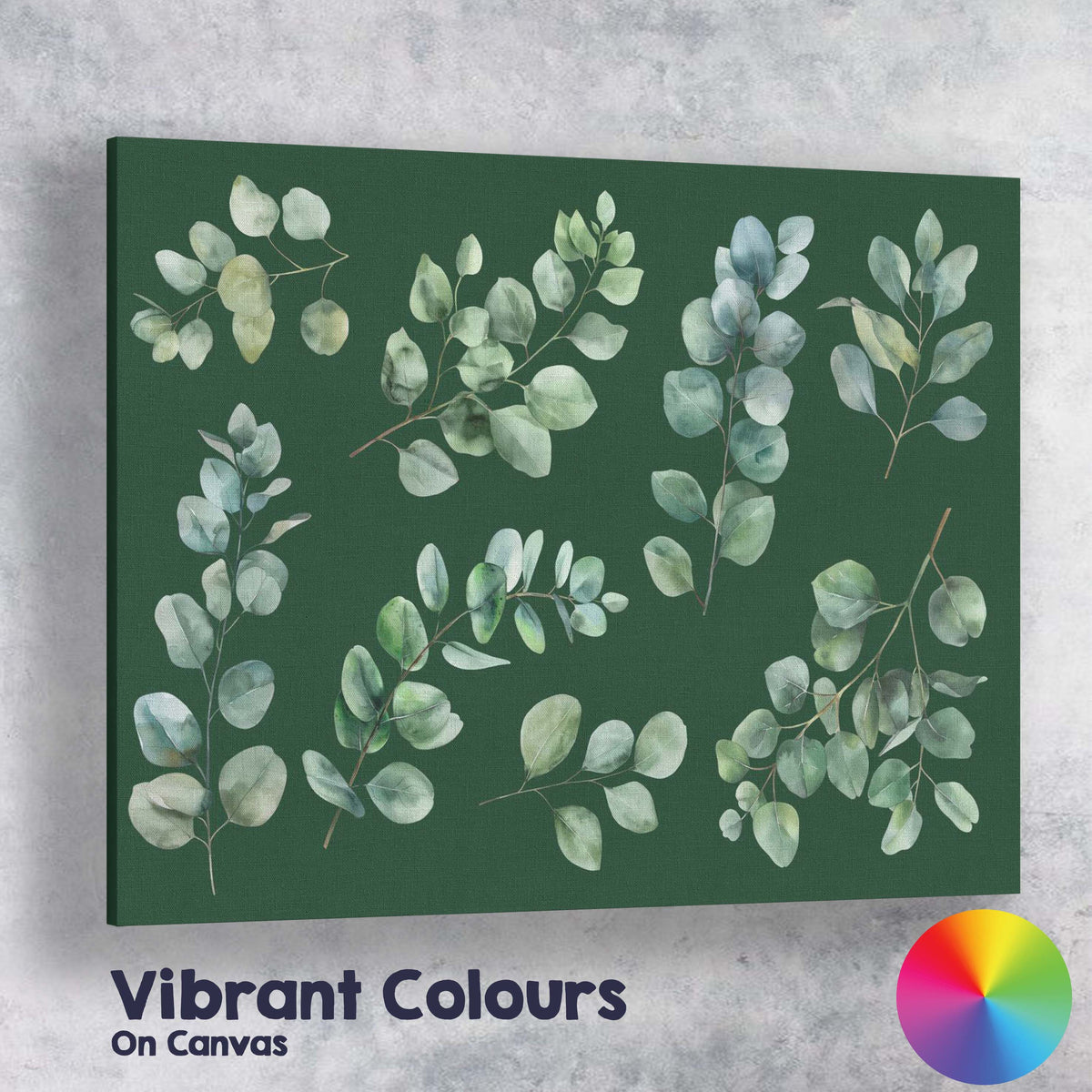 Sage Green Eucalyptus Foliage Botanical Watercolour Branches Canvas Wall Art Print Decor Picture Ready to Hang