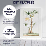 Antique Fan Palm Tree Exotic Tropical Botanical Illustration Canvas Wall Art Print Decor Picture Ready to Hang