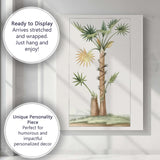 Antique Fan Palm Tree Exotic Tropical Botanical Illustration Canvas Wall Art Print Decor Picture Ready to Hang