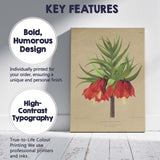 Rich Red Crown Imperial Fritillaria Botanical Flower Illustration Canvas Wall Art Print Decor Picture Ready to Hang