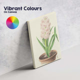 Soft Pink Hyacinth in Terracotta Pot Botanical Illustration Canvas Wall Art Print Decor Picture Ready to Hang