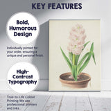 Soft Pink Hyacinth in Terracotta Pot Botanical Illustration Canvas Wall Art Print Decor Picture Ready to Hang