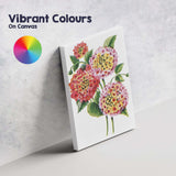 Colourful Lantana Flower Cluster Botanical Illustration Canvas Wall Art Print Decor Picture Ready to Hang