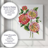 Colourful Lantana Flower Cluster Botanical Illustration Canvas Wall Art Print Decor Picture Ready to Hang