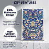 Ornate Blue and Pink Chinoiserie Floral Decorative Pattern Canvas Wall Art Print Decor Picture Ready to Hang