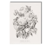 Antique Roses of May Floral Bouquet Engraving Canvas Wall Art Print Decor Picture Ready to Hang