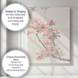 Soft Pink Cherry Blossom Branch Oriental Botanical Canvas Wall Art Print Decor Picture Ready to Hang