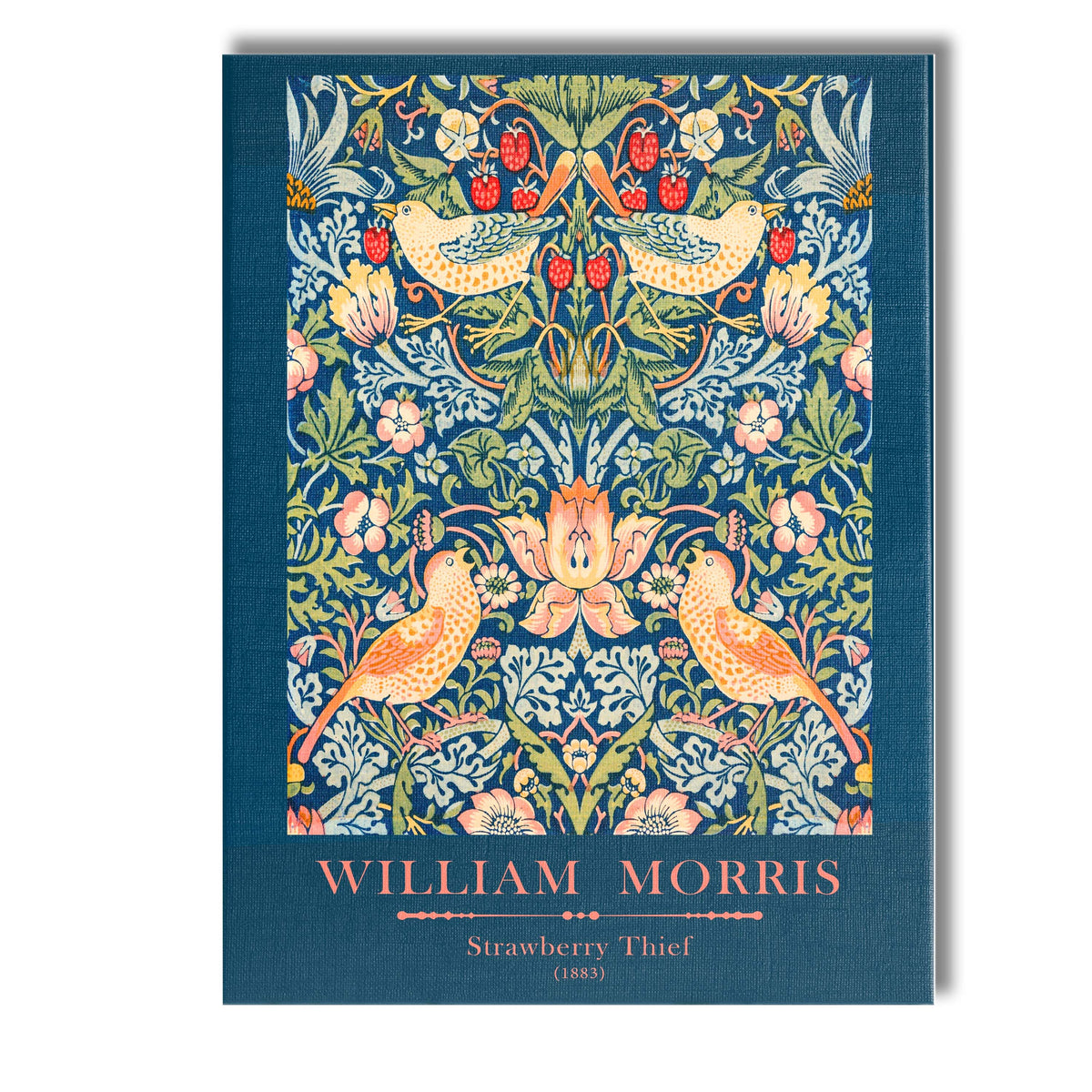 Navy Blue William Morris Strawberry Thief Bird and Floral Pattern Canvas Wall Art Print Decor Picture Ready to Hang