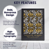 Black and Gold Chrysanthemum Floral William Morris Inspired Pattern Canvas Wall Art Print Decor Picture Ready to Hang