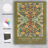 Olive Green Birds Woodland Floral Tapestry Arts and Crafts Design Canvas Wall Art Print Decor Picture Ready to Hang