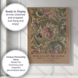 Earthy Beige Purple Floral William Morris Textile Inspired Pattern Canvas Wall Art Print Decor Picture Ready to Hang