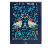 Midnight Blue Vine Bird Floral Arts and Crafts Tapestry Pattern Canvas Wall Art Print Decor Picture Ready to Hang