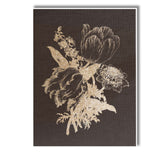 Black Gold Floral Bouquet Botanical Silhouette Artwork Canvas Wall Art Print Decor Picture Ready to Hang