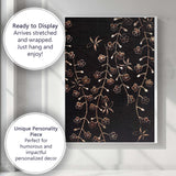 Black And Rose Gold Cherry Blossom Branch Floral Pattern Canvas Wall Art Print Decor Picture Ready to Hang
