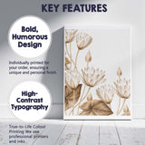 Neutral Beige Water Lily Botanical Floral Illustration Canvas Wall Art Print Decor Picture Ready to Hang