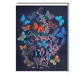 Colourful Butterflies Wildflower Botanical Collection On Dark Background Canvas Wall Art Print Decor Picture Ready to Hang