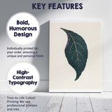 Dark Teal Skeleton Leaf Gold Vein Botanical Minimalist Canvas Wall Art Print Decor Picture Ready to Hang