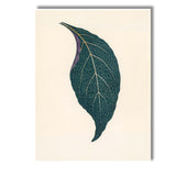 Dark Teal Skeleton Leaf Gold Vein Botanical Minimalist Canvas Wall Art Print Decor Picture Ready to Hang