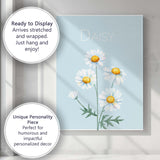 Pastel Blue Daisy Floral Botanical Illustration Canvas Wall Art Print Decor Picture Ready to Hang
