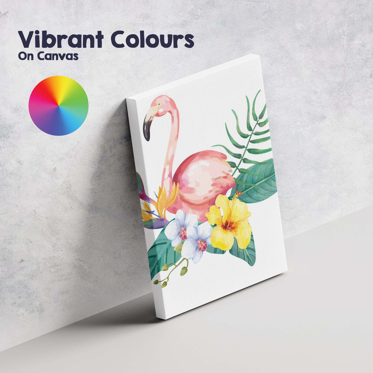 Tropical Flamingo Exotic Floral Watercolour Illustration Canvas Wall Art Print Decor Picture Ready to Hang