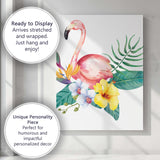 Tropical Flamingo Exotic Floral Watercolour Illustration Canvas Wall Art Print Decor Picture Ready to Hang