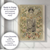 Victorian Floral Coronation Commemorative Roses Botanical Artwork Canvas Wall Art Print Decor Picture Ready to Hang