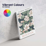 Coral Watercolour Flower Market Barcelona Botanical Artwork Canvas Wall Art Print Decor Picture Ready to Hang