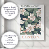 Coral Watercolour Flower Market Barcelona Botanical Artwork Canvas Wall Art Print Decor Picture Ready to Hang
