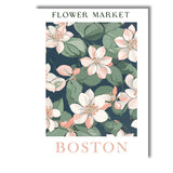 Coral Watercolour Flower Market Barcelona Botanical Artwork Canvas Wall Art Print Decor Picture Ready to Hang