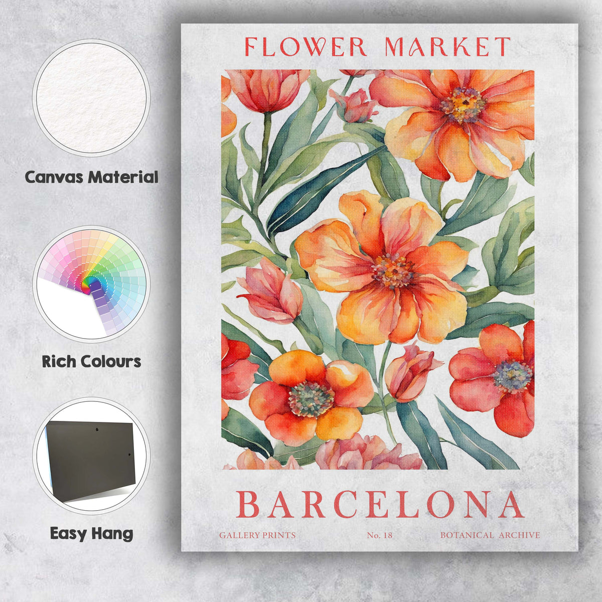 Pastel Pink Cosmos Flower Market Tokyo Botanical Poster Canvas Wall Art Print Decor Picture Ready to Hang